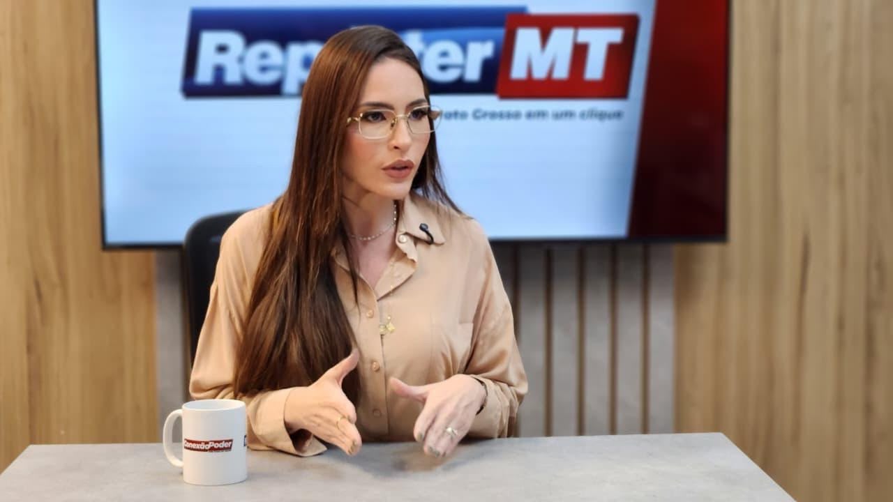 Dra. Stephany Quintanilha em participação no telejornal Reporter MT